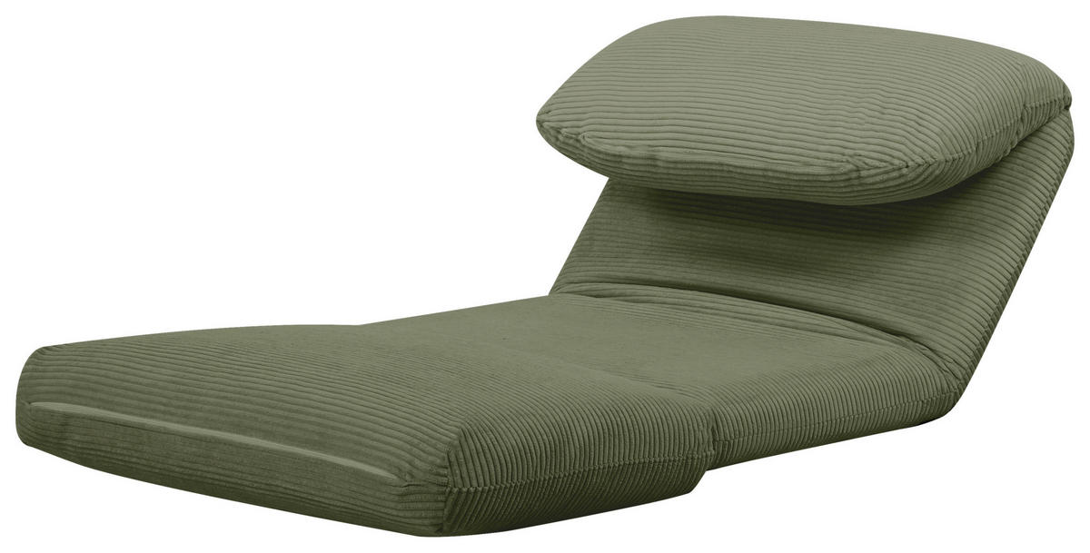 SCHLAFSESSEL in Cord Olivgrün  - Olivgrün, Design, Textil/Metall (82/58/78cm) - Livetastic