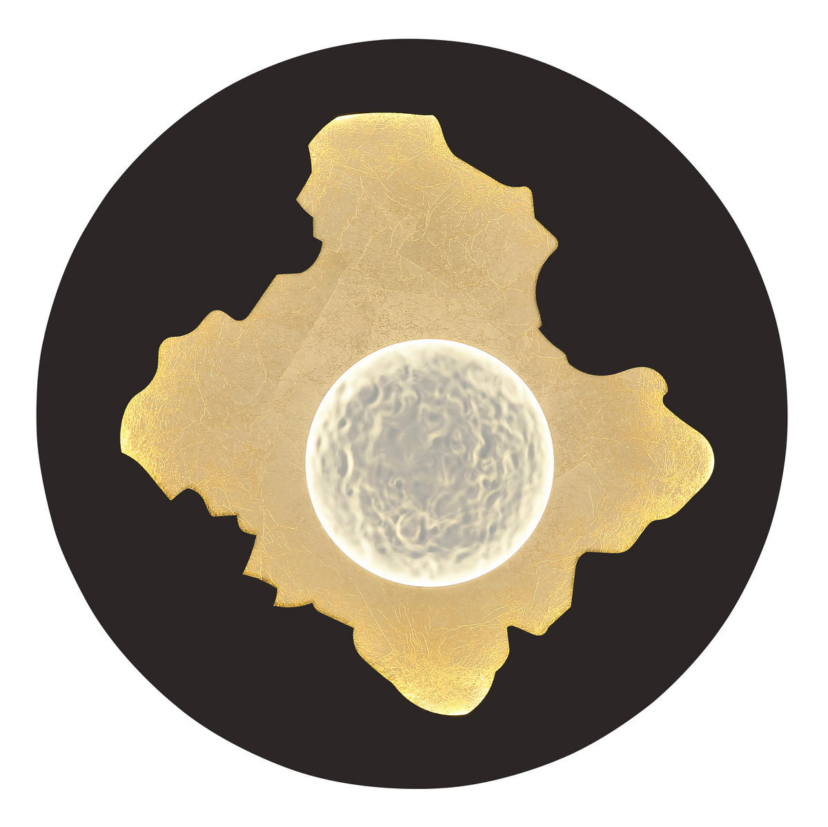 LED-DECKENLEUCHTE 45/4,9 cm   - Goldfarben/Opal, Basics, Kunststoff/Metall (45/4,9cm) - Globo