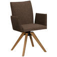 ARMLEHNSTUHL  Stoffauswahl, Typenauswahl, Sitzfläche 360° drehbar, automatische Rückholfunktion Samt  - Eichefarben/Braun, KONVENTIONELL, Holz/Textil (64/91/61cm) - Moderano