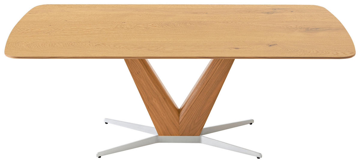 ESSTISCH in Holz 200/100/76 cm  - Eichefarben/Nickelfarben, Design, Holz/Metall (200/100/76cm) - Koinor
