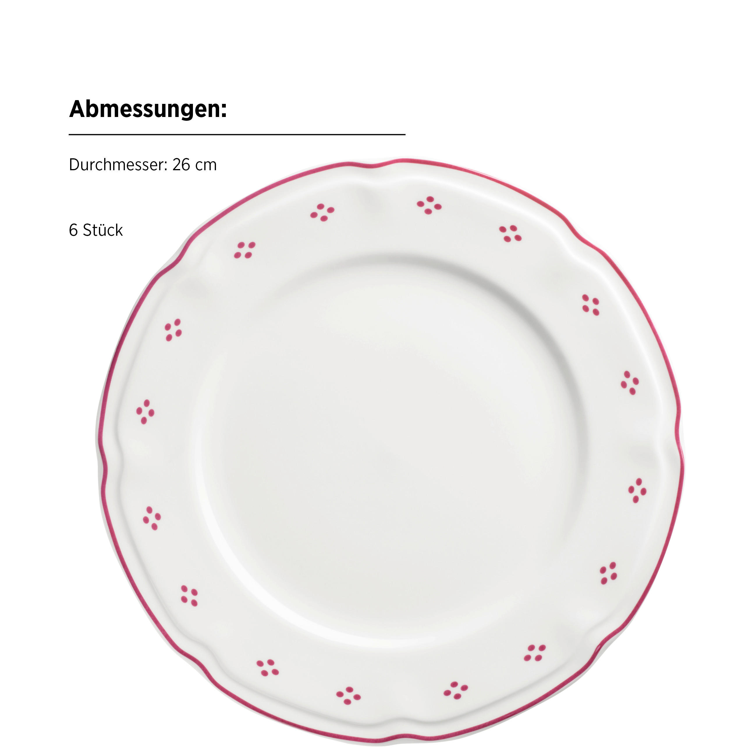 TAFELSERVICE LOVA 12-teilig  - Weiss/Rot, Basics, Keramik - Mäser