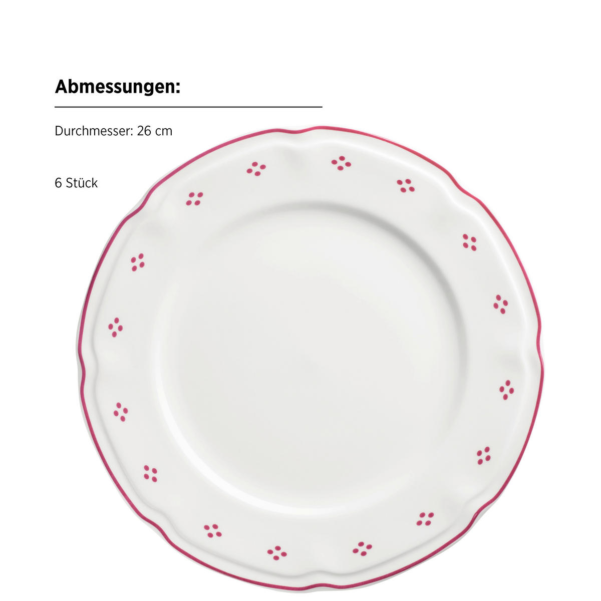 TAFELSERVICE LOVA 12-teilig  - Weiss/Rot, Basics, Keramik - Mäser