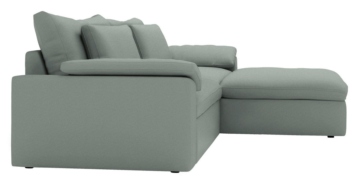 ECKSOFA  Chenille Hellgrau  - Hellgrau/Schwarz, Modern, Kunststoff/Textil (306/198cm) - Carryhome