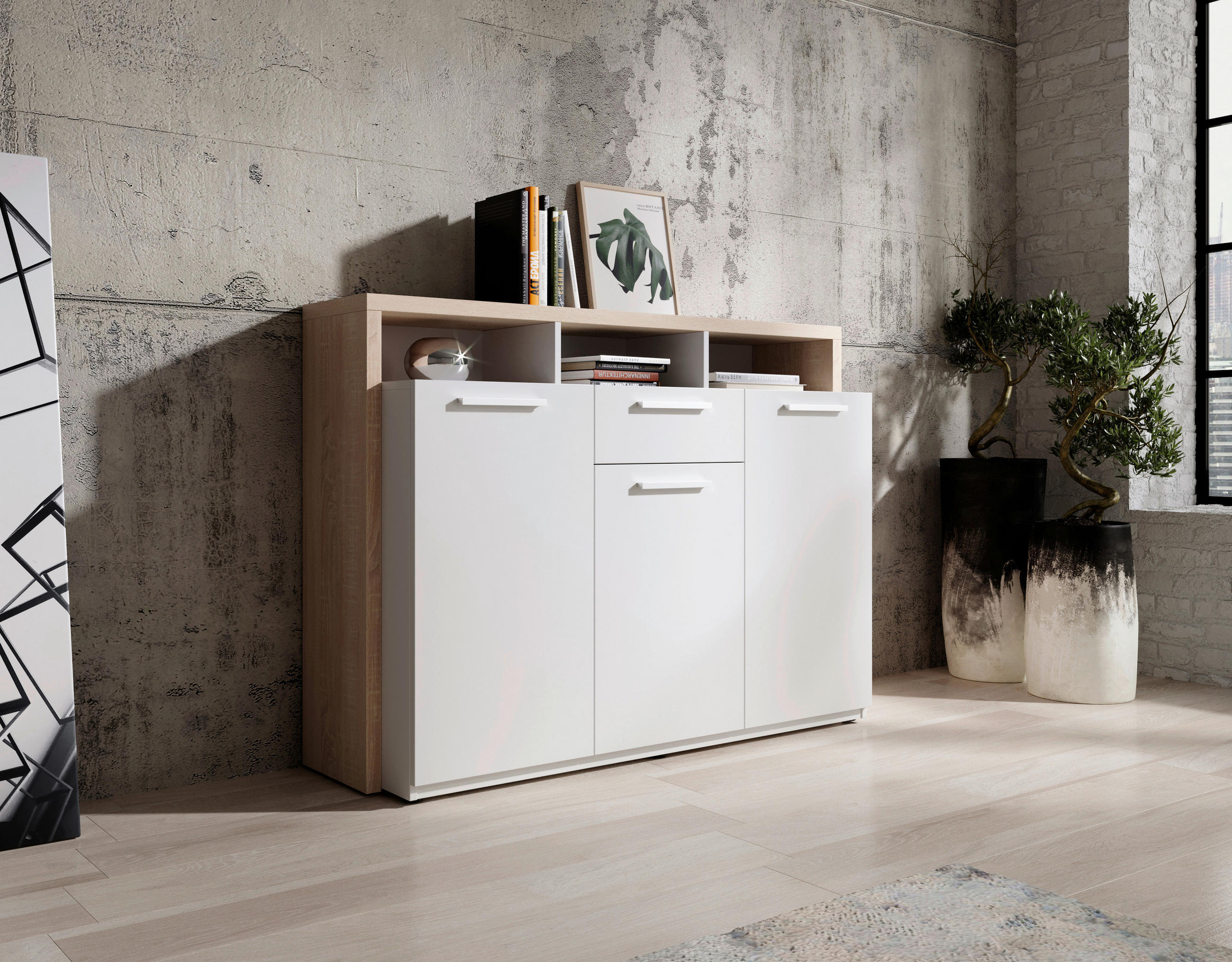 SIDEBOARD Mammut  in 130/94/40 cm  - Silberfarben/Braun, Trend, Holzwerkstoff/Kunststoff (130/94/40cm) - Xora