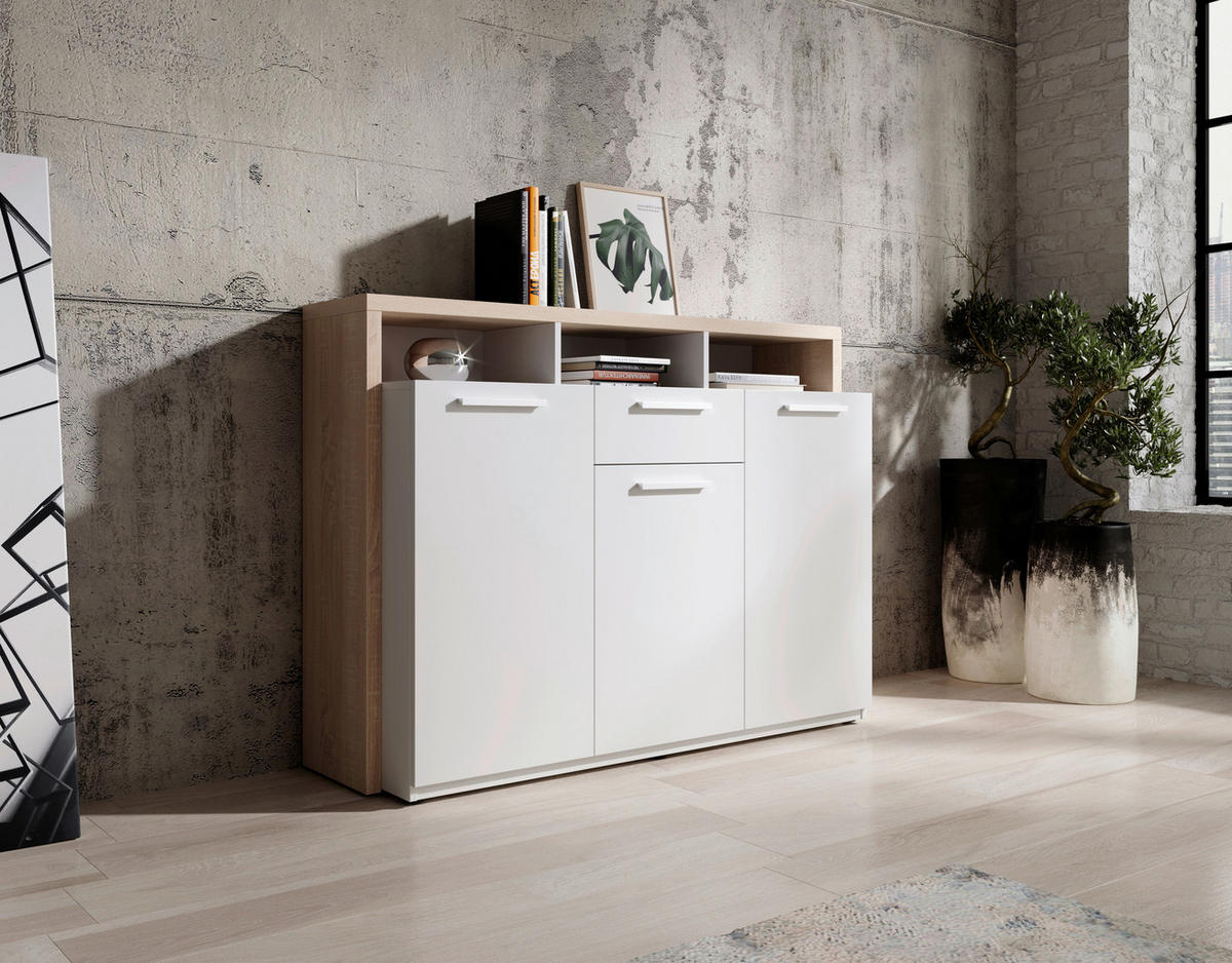 SIDEBOARD Mammut  in 130/94/40 cm  - Silberfarben/Braun, Trend, Holzwerkstoff/Kunststoff (130/94/40cm) - Xora