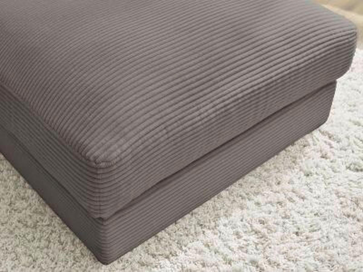 HOCKER LEONARD Cord Taupe  - Taupe/Schwarz, MODERN, Kunststoff/Textil (86/43/86cm)