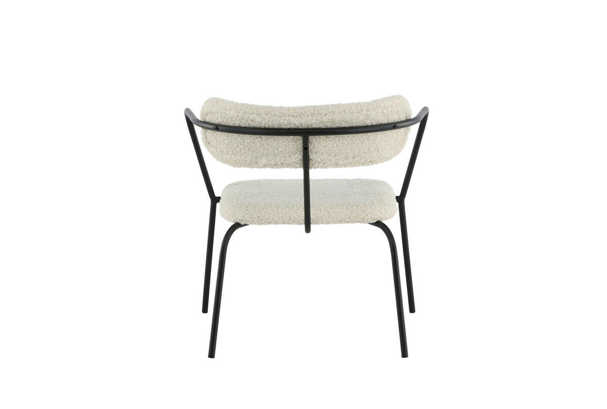 SESSEL in Teddystoff Schwarz, Weiß  - Schwarz/Weiß, Design, Textil/Metall (68/69/67cm) - Livetastic