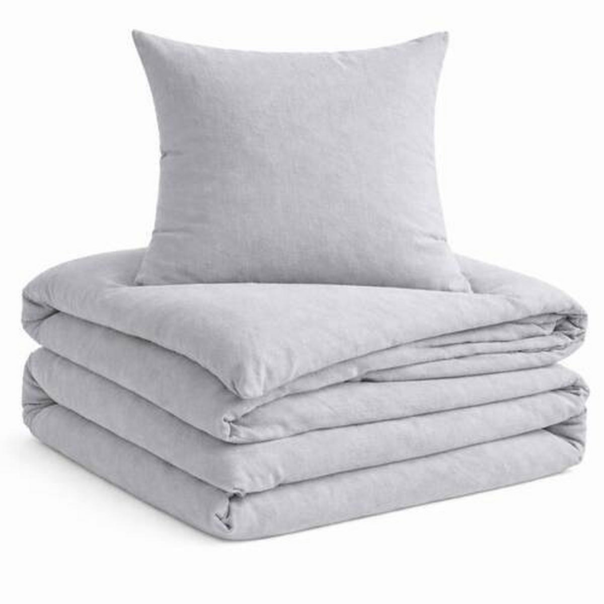 BETTWÄSCHE Kyoto Flachgewebe 140/200 cm  - Hellgrau, Basics, Textil (140/200cm) - Bio:Vio