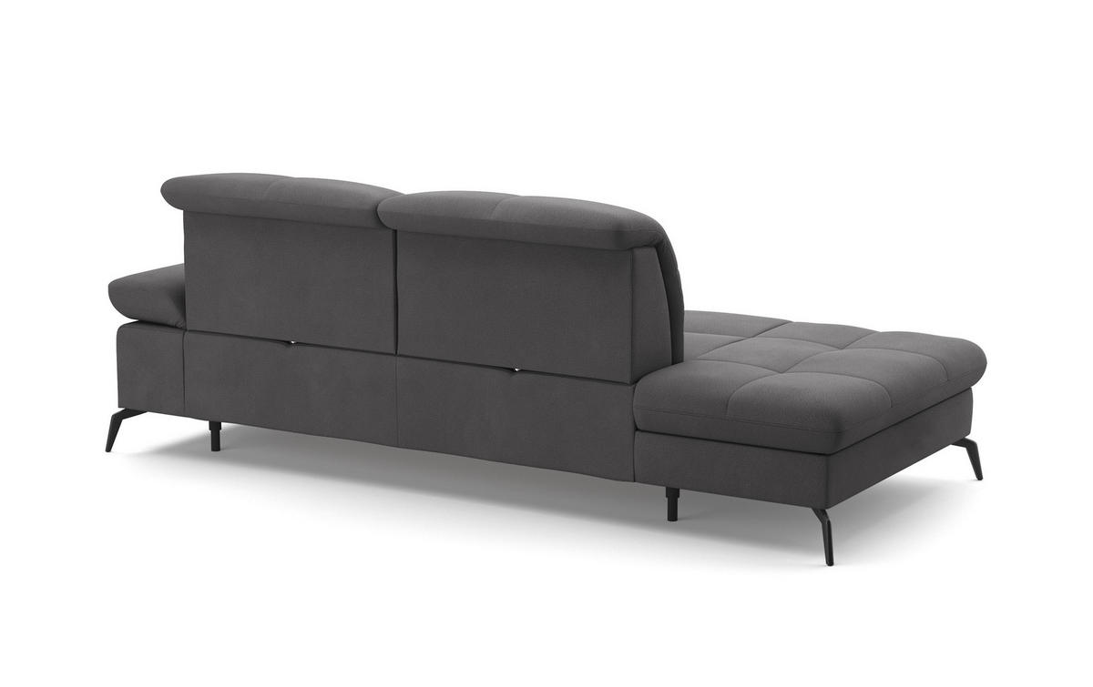 RÉCAMIERE in Flachgewebe Grau  - Schwarz/Grau, KONVENTIONELL, Textil/Metall (231/90/122cm) - Sit & More