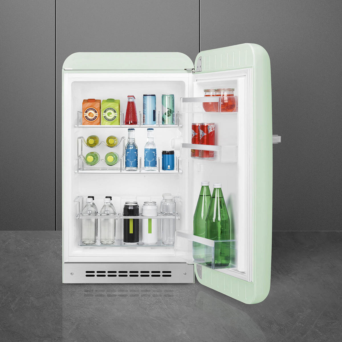 KÜHLSCHRANK 54.5/97.0/70.1 cm  - Pastellgrün, Trend, Metall (54.5/97.0/70.1cm) - SMEG