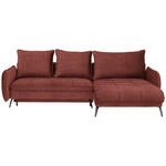 ECKSOFA Rostfarben Flachgewebe  - Rostfarben/Schwarz, LIFESTYLE, Textil/Metall (273/180cm) - Hom`in