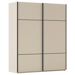 SCHWEBETÜRENSCHRANK  in Champagner  - Champagner/Schwarz, KONVENTIONELL, Holzwerkstoff/Metall (201/223/68cm) - Novel