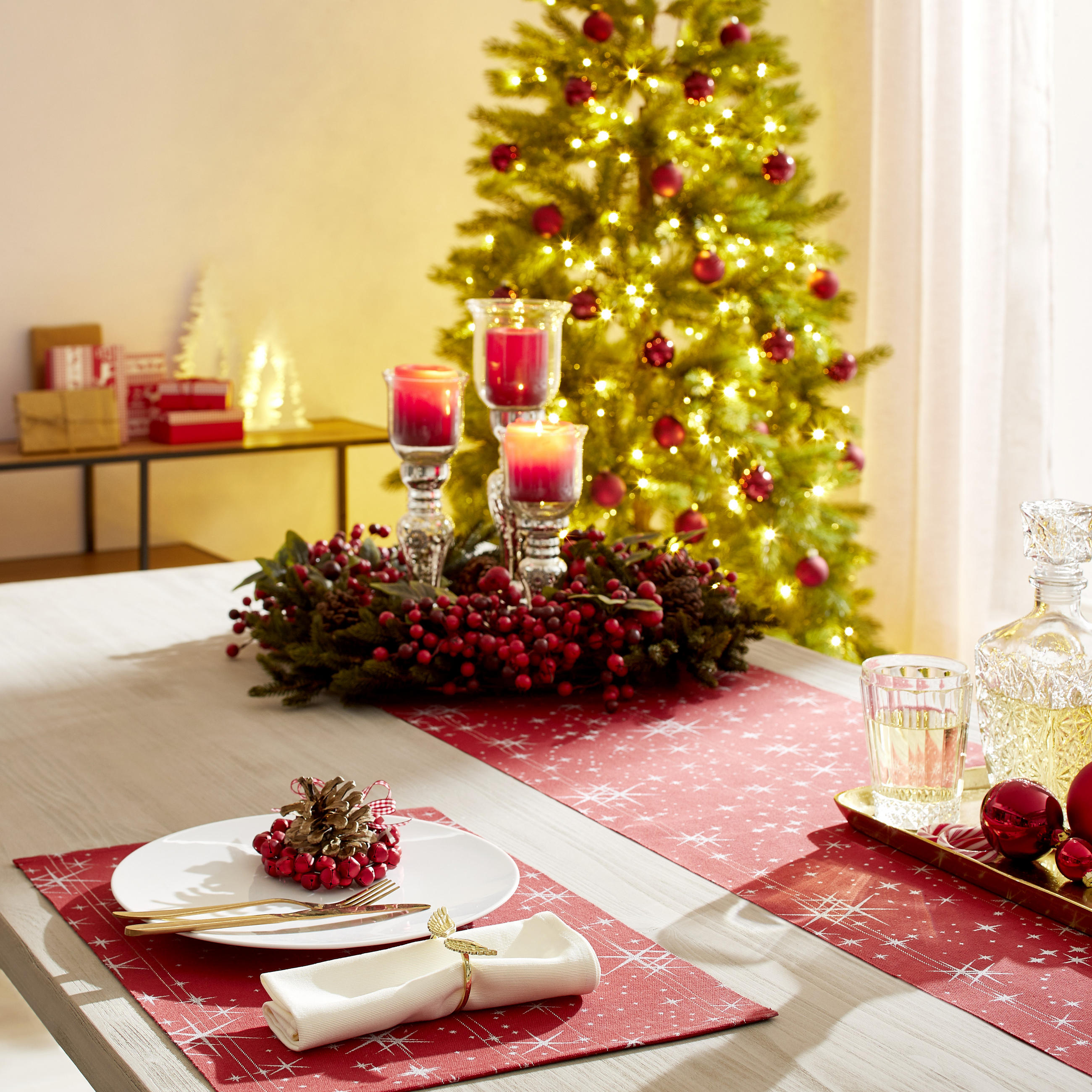PROSTÍRÁNÍ, bavlna, 33/48 cm - červená, Basics, textil (33/48cm) - X-Mas