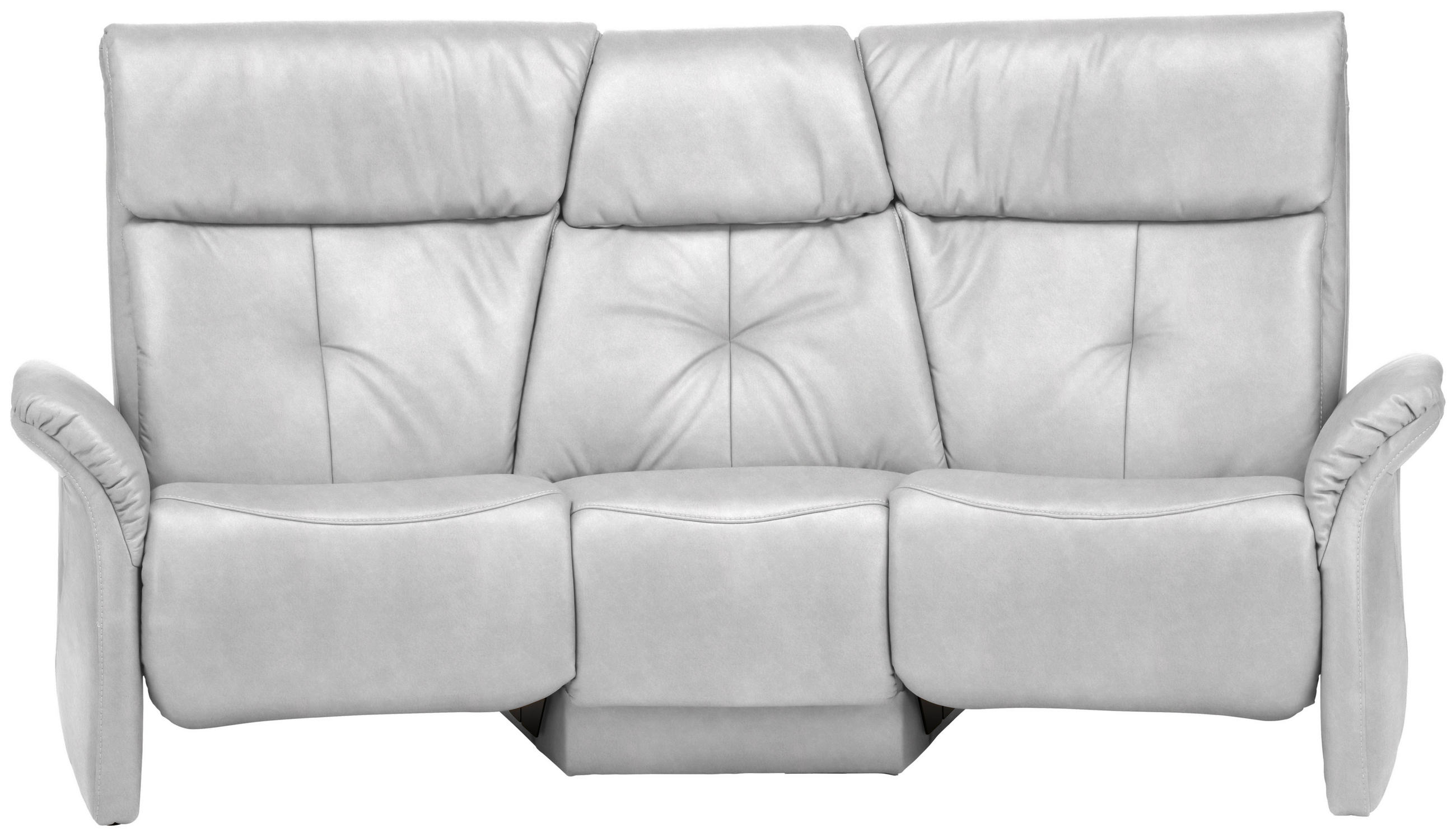 TRAPEZSOFA in Echtleder Hellgrau  - Hellgrau/Naturfarben, KONVENTIONELL, Leder/Holz (208/103/105cm) - Himolla Komfortklass