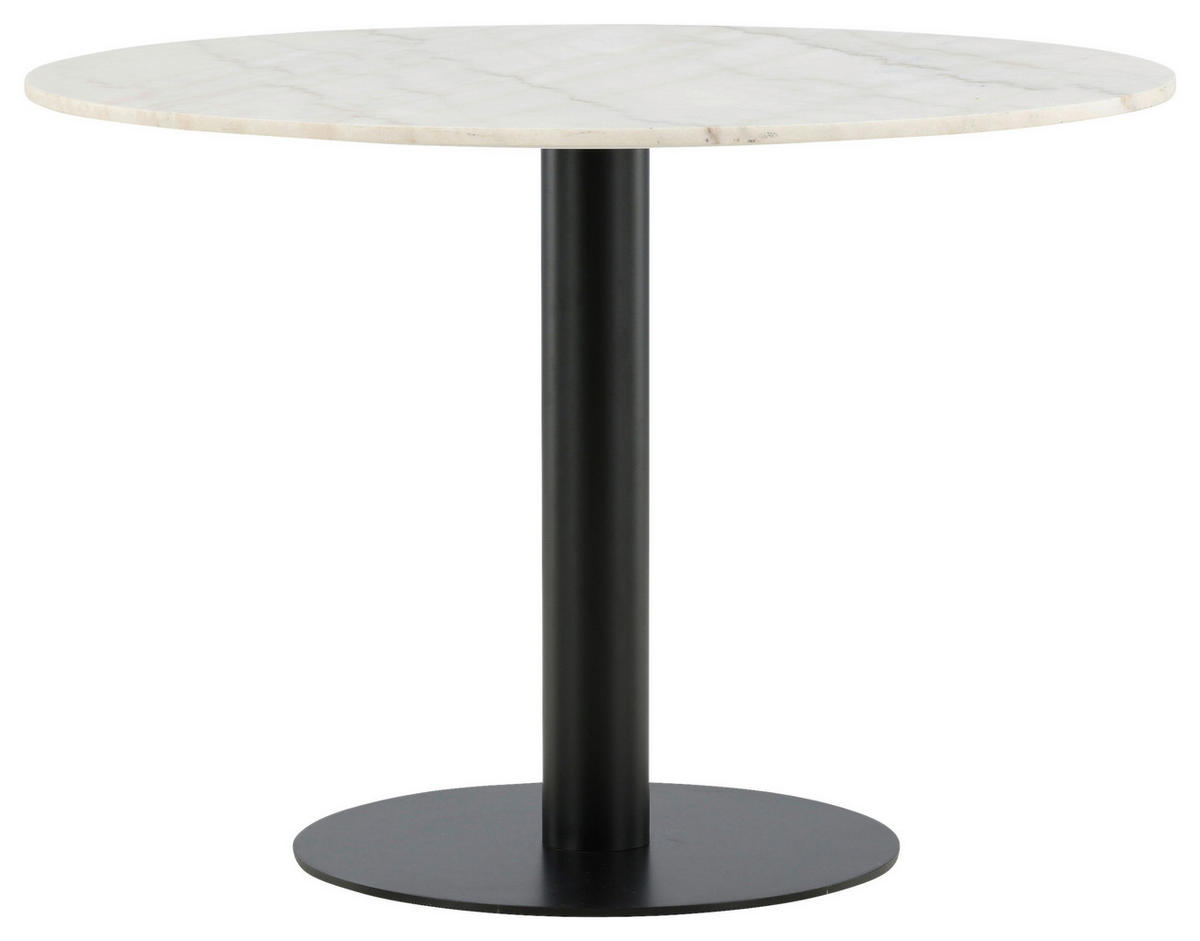 MATBORD i metall, sten 106/106/75 cm   - vit/svart, Design, metall/sten (106/106/75cm) - Livetastic