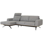ECKSOFA in Struktur Grau  157/262 cm  - Schwarz/Grau, Design, Textil/Metall (157/262cm) - Novel