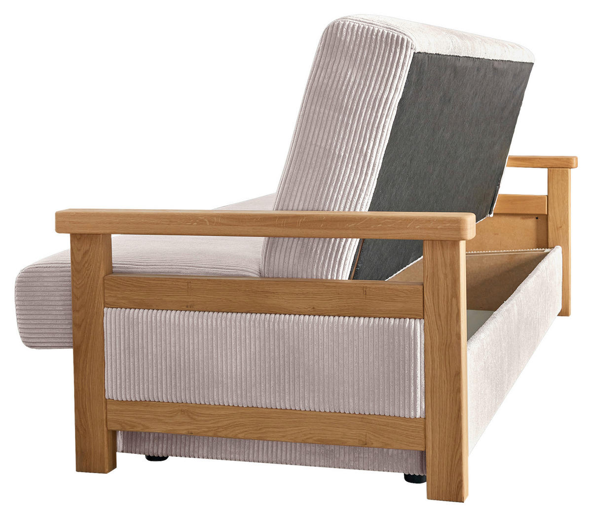 SCHLAFSOFA in Cord Rosa  - Naturfarben/Rosa, Design, Holz/Textil (220/90/90cm) - P & B