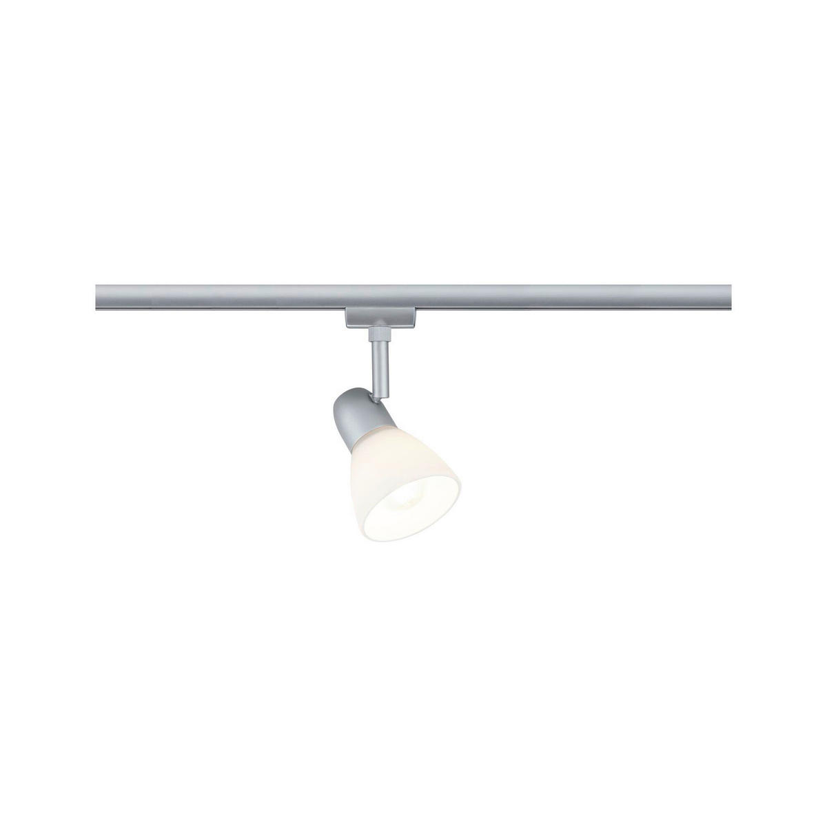 SCHIENENSYSTEM-STRAHLER - Chromfarben/Opal, Design, Glas/Metall (8,3/14,8cm) - Paulmann
