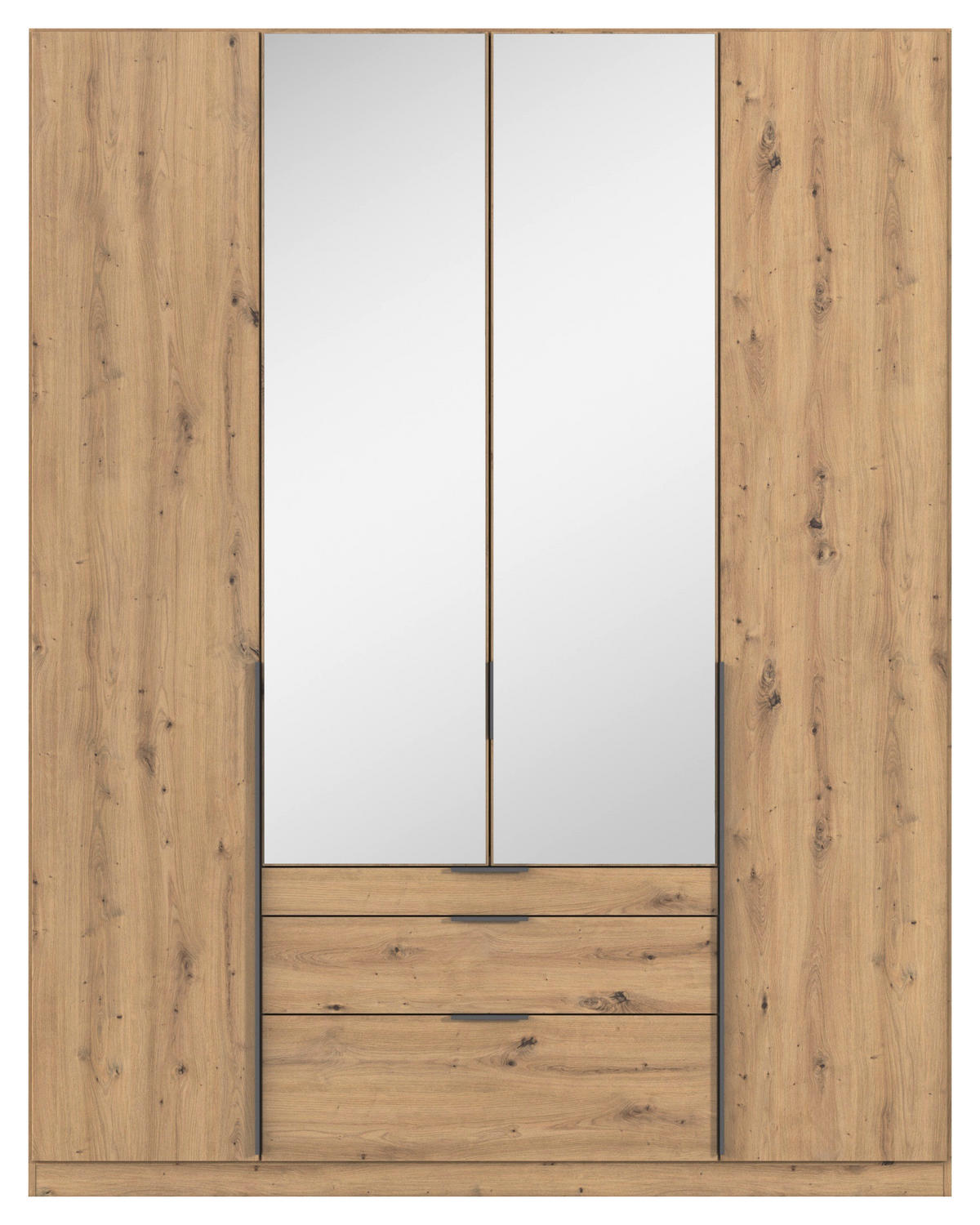 DREHTÜRENSCHRANK 181/229/54 cm 4-türig Eiche Artisan  - Eiche Artisan/Grau, MODERN, Holzwerkstoff/Metall (181/229/54cm) - Rauch Möbel
