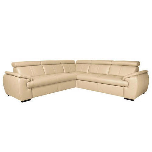 ECKSOFA Beige Echtleder  - Wengefarben/Beige, Design, Leder/Holz (265/265cm) - Livetastic