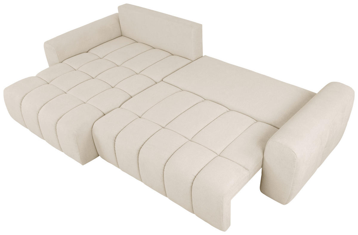 ECKSOFA in Velours Beige  - Beige/Schwarz, Konventionell, Kunststoff/Textil (168/298cm) - Carryhome