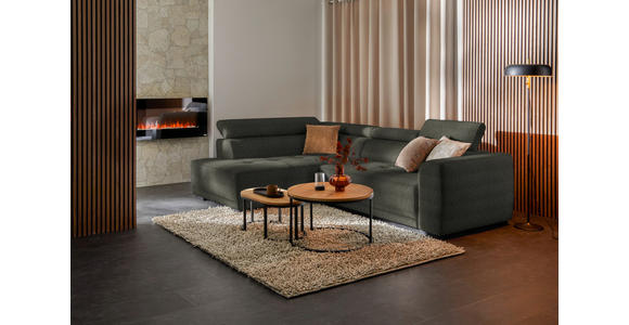 ECKSOFA in Chenille Graubraun 205/284 cm - Graubraun/Schwarz, Design, Kunststoff/Textil (205/284cm) - Xora