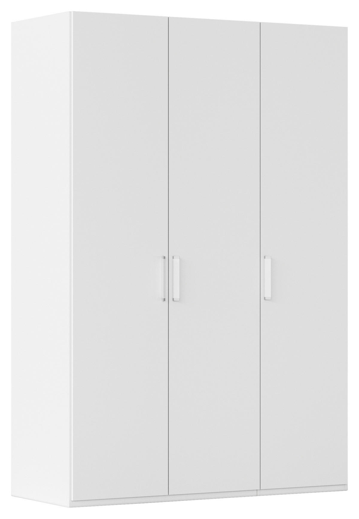 DREHTÜRENSCHRANK  in Weiß  - Silberfarben/Weiß, Design, Holzwerkstoff/Kunststoff (151/223/60cm) - Novel