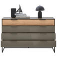 SIDEBOARD Anthrazit, Eichefarben  - Schieferfarben/Eichefarben, Design, Glas/Holzwerkstoff (141/89/43cm) - Dieter Knoll