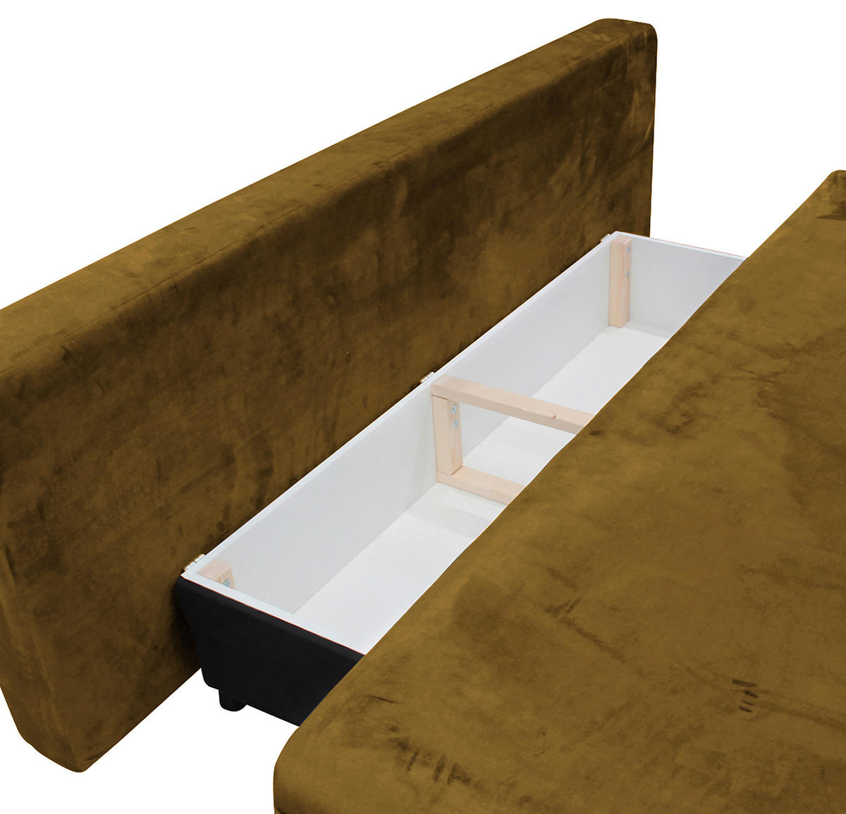 SCHLAFSOFA  mit Velours Goldfarben  - Goldfarben/Schwarz, Design, Kunststoff/Textil (217/73/86/106cm) - MID.YOU