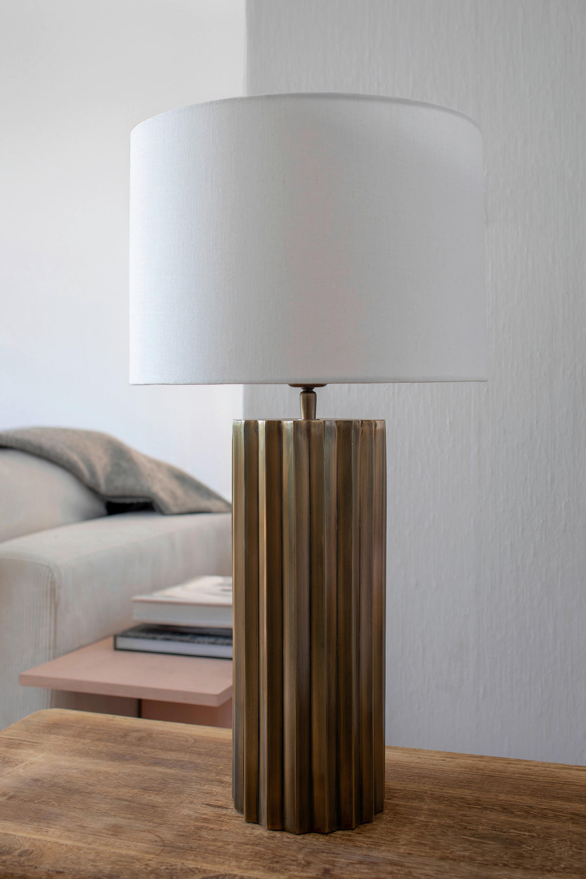 TISCHLEUCHTE 32/60 cm   - Goldfarben, Basics, Textil/Metall (32/60cm) - Markslöjd