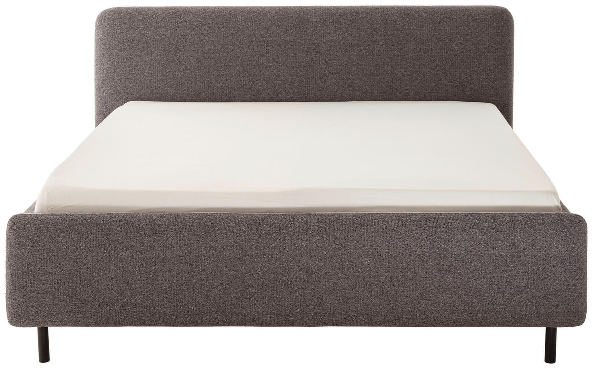 POLSTERBETT Lattenrost, Bettkasten 140/200 cm  in Anthrazit, Silberfarben  - Birkefarben/Anthrazit, Design, Holz/Textil (140/200cm) - Xora