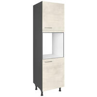 GERÄTEUMBAUSCHRANK 60/216,6/58 cm  Weiss  - Weiss/Edelstahlfarben, Modern, Holzwerkstoff/Metall (60/216,6/58cm) - Nobilia