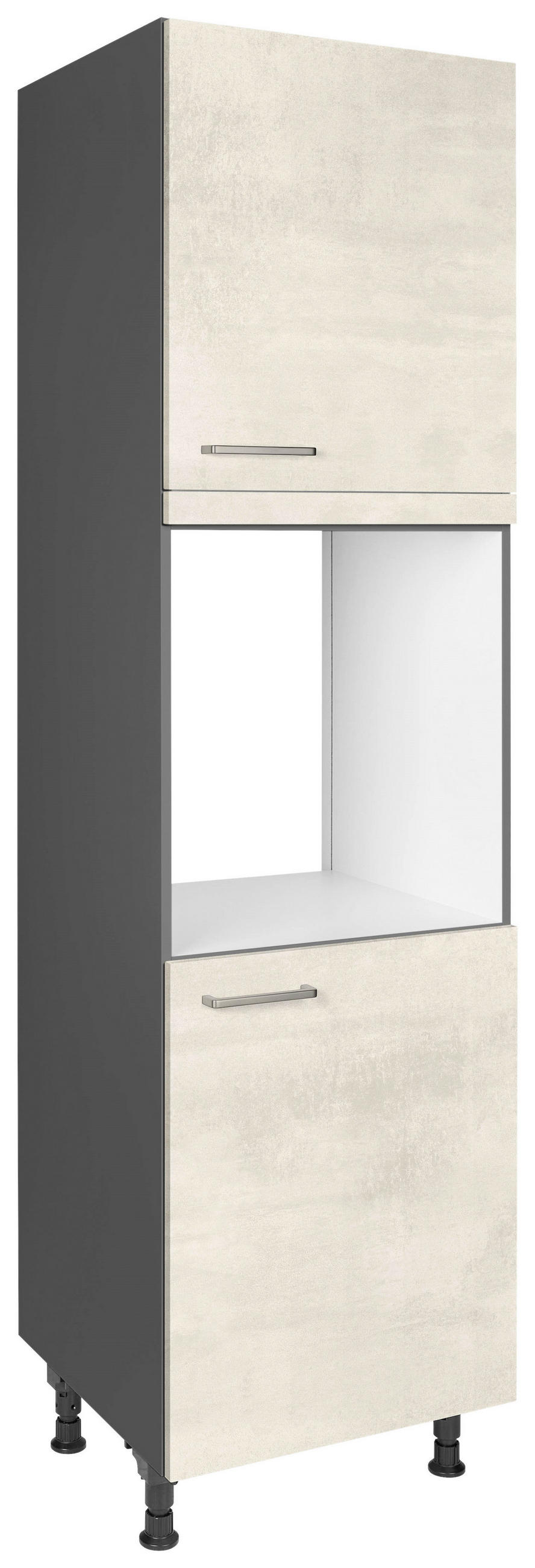 GERÄTEUMBAUSCHRANK 60/216,6/58 cm  Weiss  - Weiss/Edelstahlfarben, Modern, Holzwerkstoff/Metall (60/216,6/58cm) - Nobilia