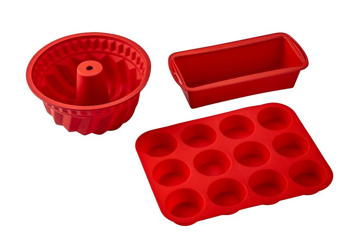 BACKFORMENSET - Rot, Basics, Kunststoff - Dr.Oetker