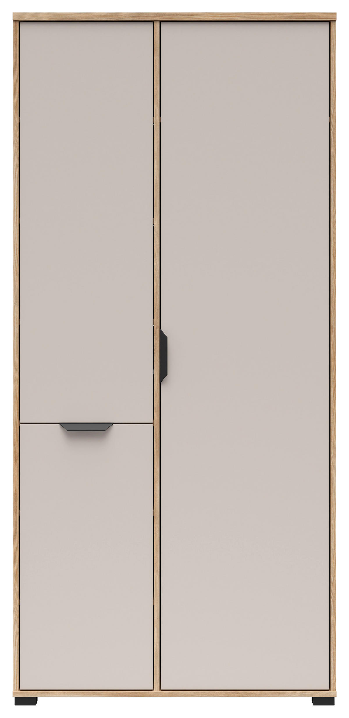 DREHTÜRENSCHRANK Eichefarben, Kaschmir  - Kaschmir/Eichefarben, Basics, Holzwerkstoff/Kunststoff (90/192,6/56cm) - Milino