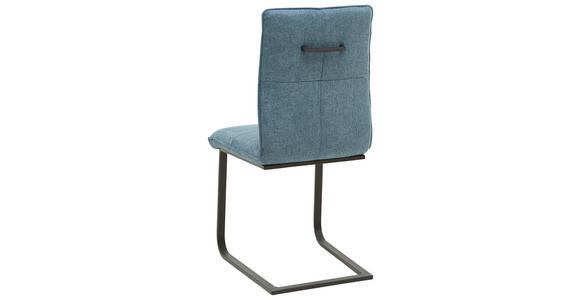 SCHWINGSTUHL  in Stahl Flachgewebe  - Blau/Schwarz, Design, Textil/Metall (46/95/62cm) - Dieter Knoll