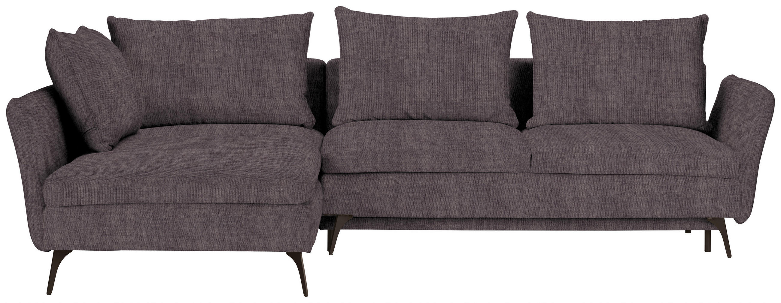 ECKSOFA in Webstoff Grau  - Schwarz/Grau, Modern, Textil/Metall (182/280cm) - Carryhome