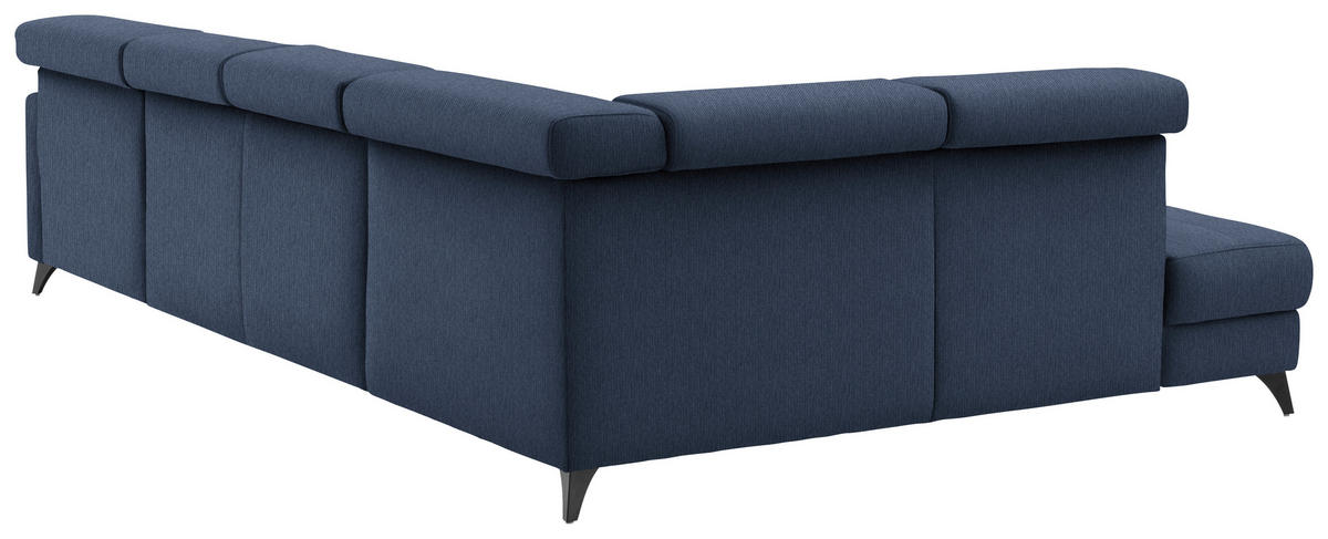 WOHNLANDSCHAFT Flachgewebe Dunkelblau  - Schwarz/Dunkelblau, Konventionell, Textil/Metall (215/333/174cm) - Beldomo System
