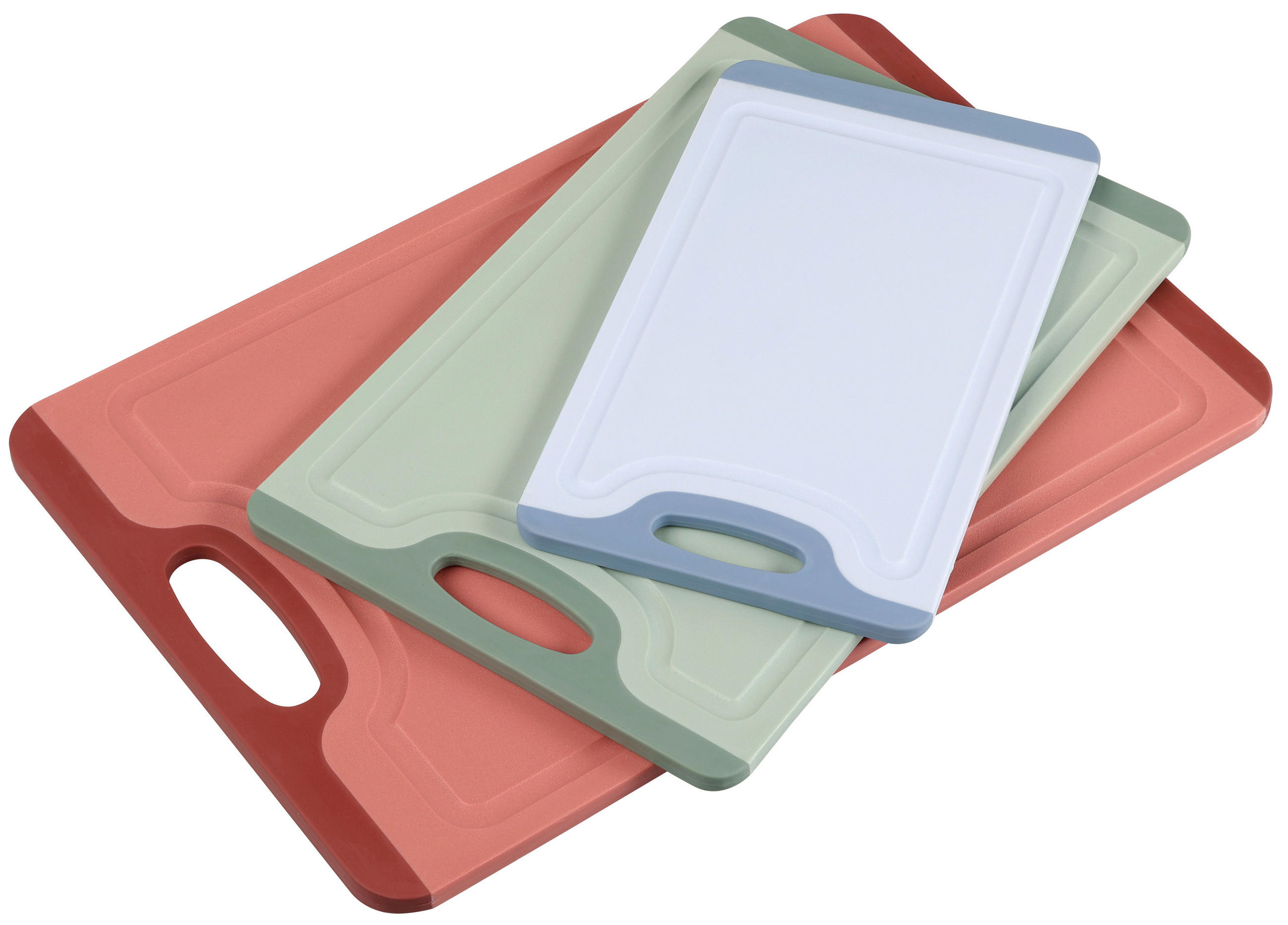 SCHNEIDEBRETT-SET Kunststoff  - Pastellblau/Hellrot, Basics, Kunststoff (36,5/24,5/2,65cm) - Kesper