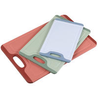 SCHNEIDEBRETT-SET Kunststoff  - Pastellblau/Hellrot, Basics, Kunststoff (36,5/24,5/2,65cm) - Kesper