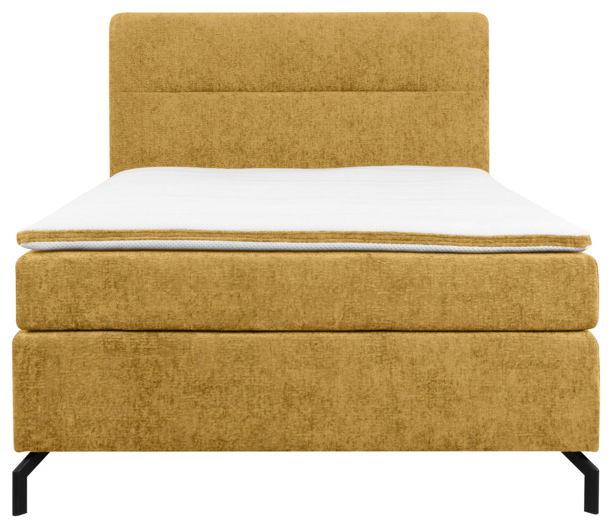 BOXSPRINGBETT 140/200 cm  in Currygelb  - Currygelb/Schwarz, Design, Textil/Metall (140/200cm) - Esposa