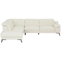 ECKSOFA Weiß Echtleder  - Schwarz/Weiß, MODERN, Leder/Metall (224/287cm) - MID.YOU