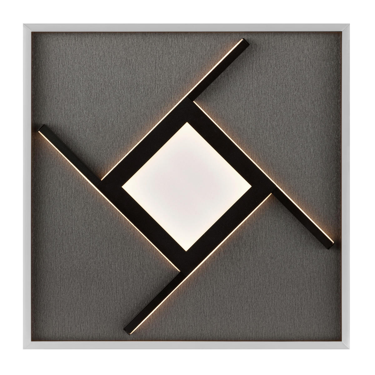 LED-DECKENLEUCHTE   - Schwarz, Design, Kunststoff/Textil (4,7/46/46cm) - Brilliant