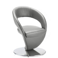 STUHL - Edelstahlfarben/Hellgrau, Design, Textil/Metall (62/86/61cm) - Moderano