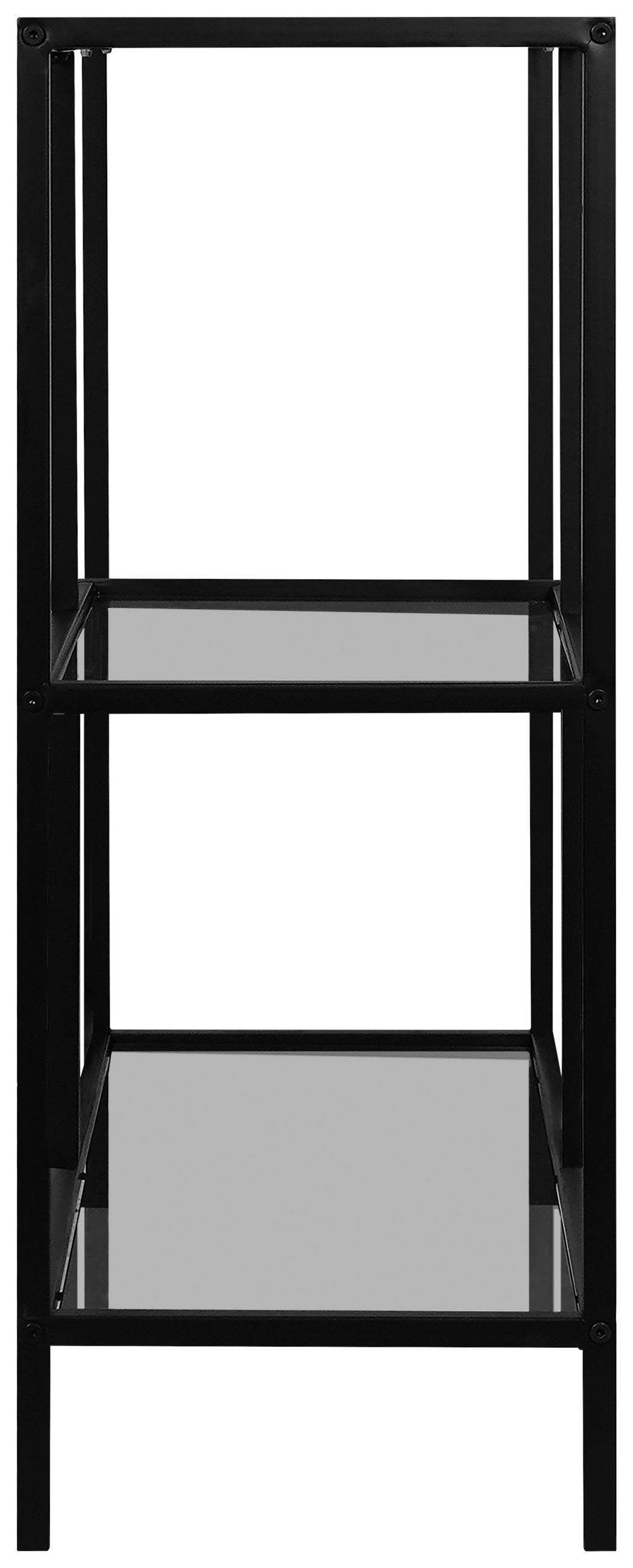 REGAL Grau, Schwarz  - Schwarz/Grau, Basics, Glas/Metall (80/79,5/30cm) - Xora