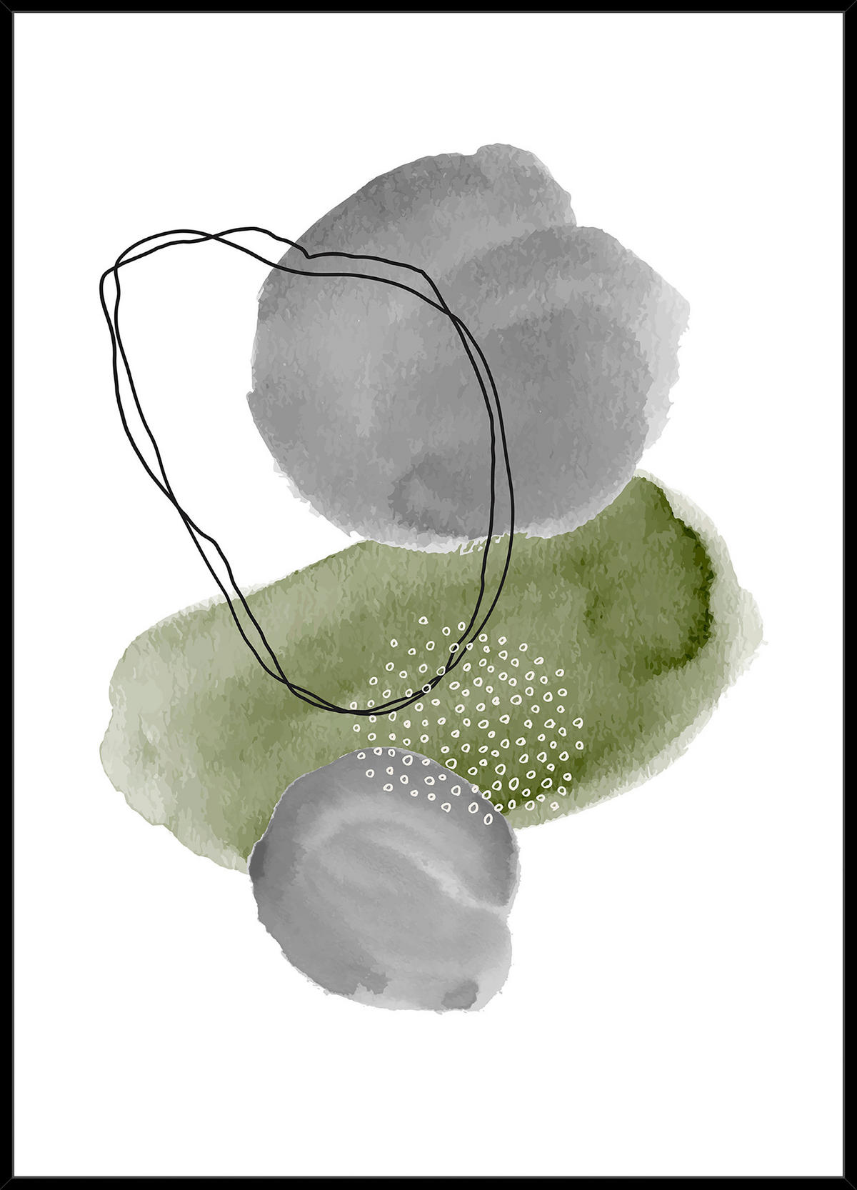 KONSTTRYCK 51,5/71,5 cm  - multicolor/svart, Design, trämaterial/textil (51,5/71,5cm) - Monee