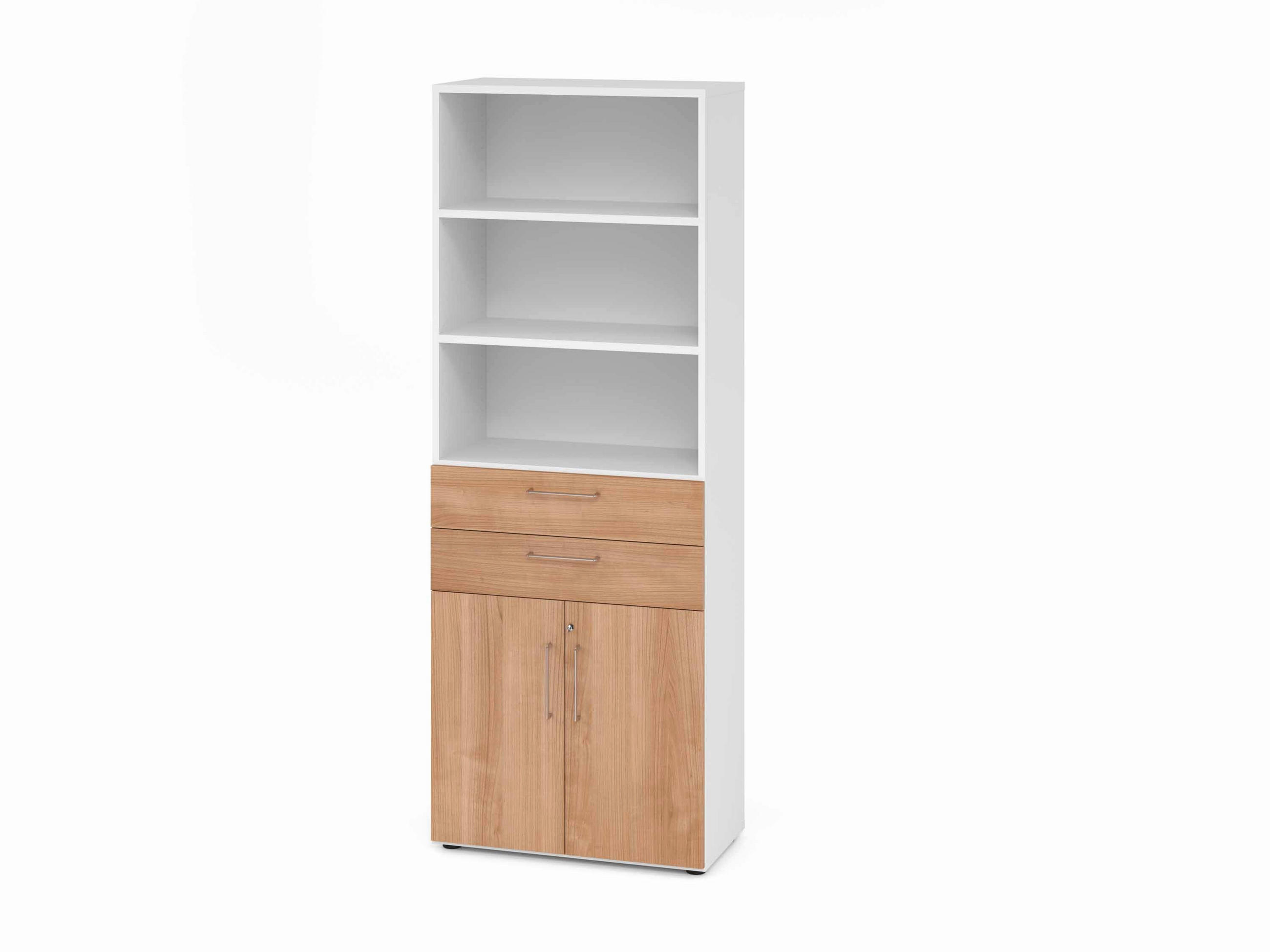 AKTENSCHRANK Weiß, Nussbaumfarben  - Nussbaumfarben/Weiß, Basics, Holzwerkstoff (80/215,6/41,7cm) - Venda