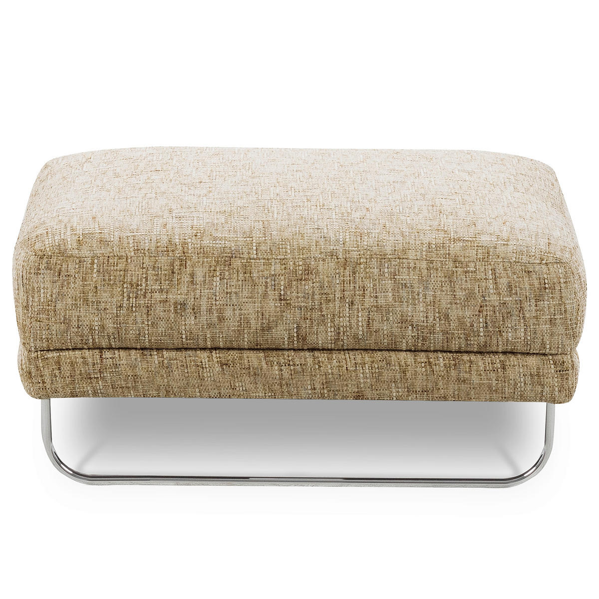 HOCKER in Textil Hellbraun  - Chromfarben/Hellbraun, Design, Textil/Metall (96/45/80cm) - Livetastic