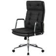 CHEFSESSEL Lederlook Schwarz  - Chromfarben/Schwarz, KONVENTIONELL, Leder/Kunststoff (75/113/120,5/65,5cm) - Novel
