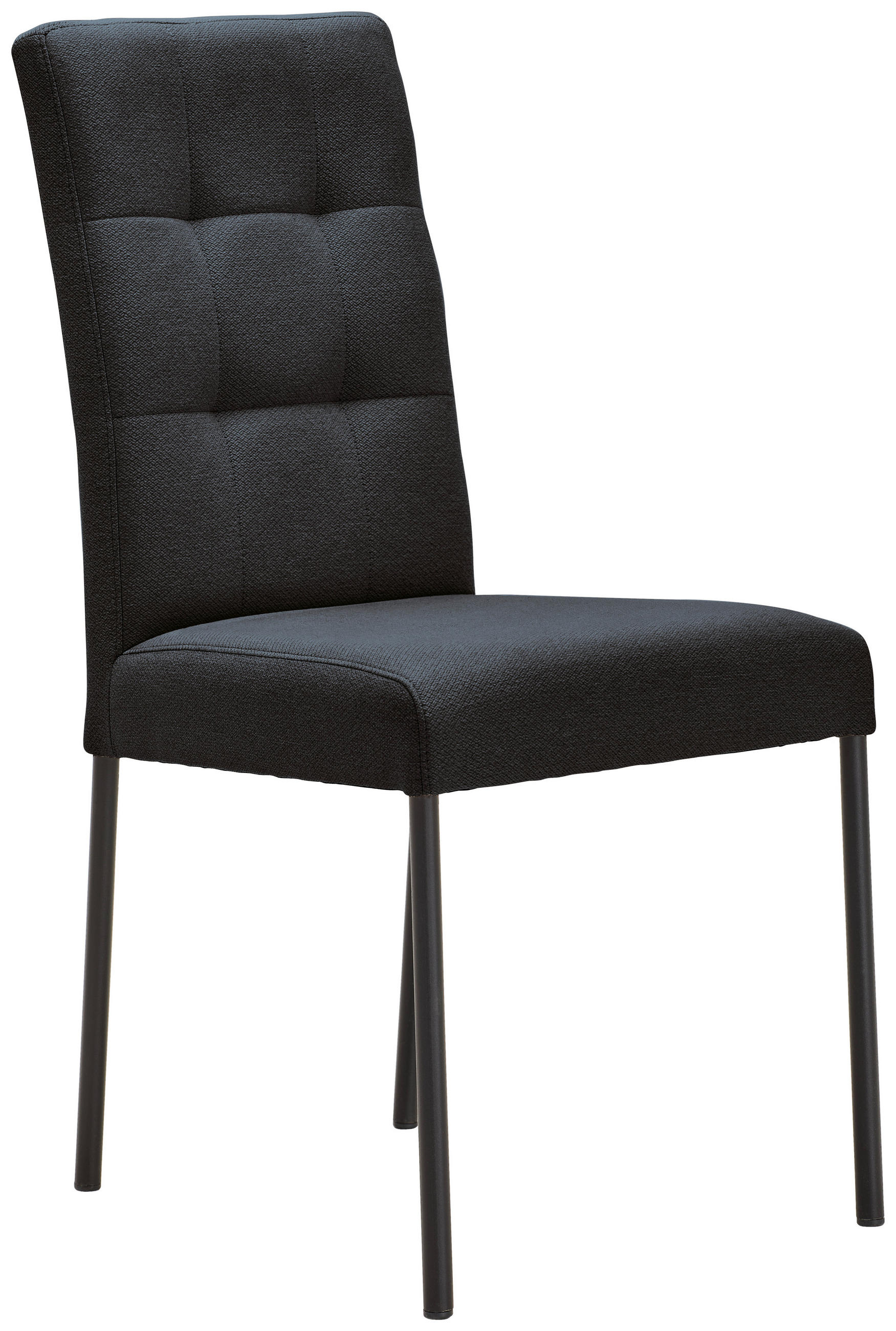 STUHL Webstoff Grau, Schwarz  - Schwarz/Grau, Design, Textil/Metall (46/91/61cm) - home24